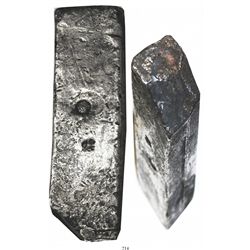 Neatly formed silver ingot, 1957 grams, about 98.5% fine, with stamps of the Zeeland chamber of the