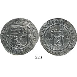 Mexico City, Mexico, 4 reales, Charles-Joanna,  Late Series,  M to left, G to right, king's name as