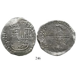 Potosi, Bolivia, cob 8 reales, 1620T, Grade 1. S-P21; KM-10; CT-137. 26.8 grams. Deeply toned and co