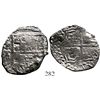 Image 1 : Potosi, Bolivia, cob 4 reales, Philip III, assayer T, Grade 2. S-P21; KM-9. 11.0 grams. Overly shiny