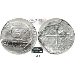Mexico City, Mexico, cob 8 reales, (16)09A, Grade 2, rare. S-M16; KM-44.3; CT-90.  Very bold 9 of da