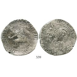 Overijssel, United Netherlands, "lion" daalder, 1617. KM-12. 26.9 grams. Very bold date, patches of