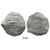 Image 1 : Potosi, Bolivia, cob 2 reales, 1668E. S-P37b; KM-24; CT-595. 4.5 grams. One full pillar and bold dat