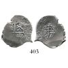 Image 1 : Potosi, Bolivia, cob 1 real, 1670E. S-P37b; KM-23; CT-706. 2.6 grams. Good inner detail (nice lion)
