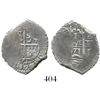 Image 1 : Potosi, Bolivia, cob 1 real, 1671E. S-P37b; KM-23; CT-707. 3.0 grams. One full pillar and decent cro