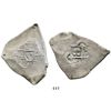Image 1 : Mexico City, Mexico, cob 8 reales, Philip V, assayer J. S-M22; KM-47. 24.5 grams. Strangely triangul