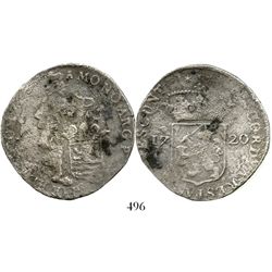 Zeeland, United Netherlands, silver ducat, 1720. KM-52.1. 21.6 grams. Bold date, some bold legend de