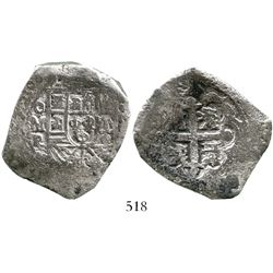 Mexico City, Mexico, cob 8 reales, (1)729R. S-M24; KM-47a; CT-754. 25.4 grams. Silvery but solid, wi