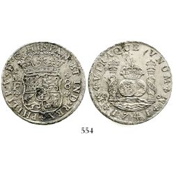 Mexico City, Mexico, pillar 8 reales, Philip V, 1741MF. KM-103; CT-791. 26.0 grams. Very bold strike
