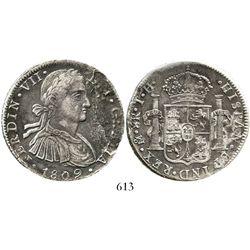 Mexico City, Mexico, bust 8 reales, Ferdinand VII transitional ( armored bust ), 1809TH. KM-110; CT-