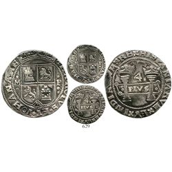 Mexico City, Mexico, 4 reales, Charles-Joanna, "Early Series," oMo to left, oPo to right, panel lean