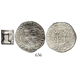 Mexico City, Mexico, 1 real, Charles-Joanna,  Late Series,  L/R(?) to left, M to right, very rare ov