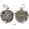 Image 1 : Lima, Peru, cob 2 reales, Philip II, assayer Diego de la Torre (not visible), mounted cross-side out
