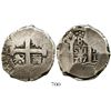 Image 1 : Lima, Peru, cob 8 reales, 1737N. S-L21; KM-34a; CT-658. 27.1 grams. Full pillars with bold date, den