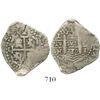 Image 1 : Lima, Peru, cob 2 reales, 1710H. S-L19; KM-32; CT-1200. 6.3 grams. Broad flan with great full pillar