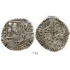 Image 1 : Potosi, Bolivia, cob 8 reales, Philip III, assayer T, lions and castles transposed in cross and in s