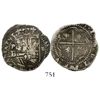 Image 1 : Potosi, Bolivia, cob 2 reales, Philip II, assayer B (4th period). S-P12; KM-3.2; CT-unlisted. 6.3 gr