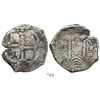 Image 1 : Potosi, Bolivia, cob 8 reales, 1682V. S-P39; KM-26; CT-364. 25.4 grams. Good full pillars-and-waves