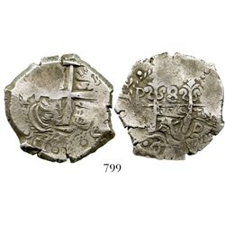 Potosi, Bolivia, cob 8 reales, 1717Y. S-P43a; KM-31; CT-877. 26.6 grams. Double-struck but with nice