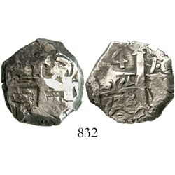 Potosi, Bolivia, cob 4 reales, 1772V-(Y), V in upper-right AND lower-right quadrants, very rare. S-P