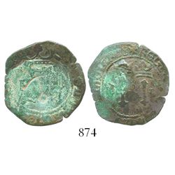 Santo Domingo, Dominican Republic, copper 4 maravedis, Charles-Joanna, assayer F, with (full) anchor