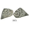 Image 1 : Guatemala, cob 1 real, 1737(J). S-G1; KM-3; CT-1459. 3.2 grams. Interesting flan with point that ext