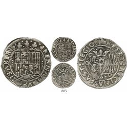 Seville, Spain (special issue struck for the Americas), 1 real, Ferdinand-Isabel, ••• flanking shiel