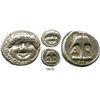 Image 1 : Appolonia, Pontika, AR drachm, 450-400 BC. SNG BMC 160. 2.9 grams. Facing gorgoneion / Upright ancho