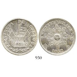 Argentina (Cordoba), 4 reales, 1852. KM-31. 13.5 grams. Very lightly toned AU, good strike, die-crac