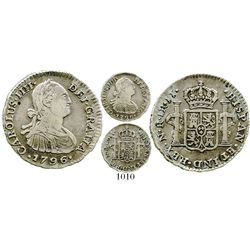 Bogota, Colombia, bust 1 real, Charles IV, 1796JJ. KM-58; Restrepo-78.16; CT-1188. 3.0 grams. Bold A