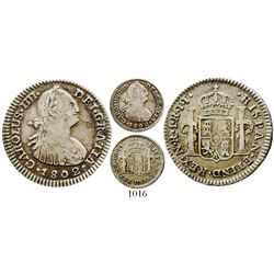 Bogota, Colombia, bust 1 real, Charles IV, 1802JJ. KM-58; Restrepo-78.38; CT-1193. 3.1 grams. AXF wi