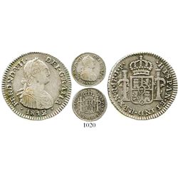 Bogota, Colombia, bust 1 real, Ferdinand VII (bust of Charles IV), 1812JF. KM-68.1; Restrepo-111.5;