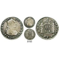 Bogota, Colombia, bust 1/2 real, Ferdinand VII (bust of Charles IV), 1812JF (no overdate but re-cut