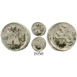 Bogota, Colombia, 1/4 real, Charles IV, 1800, rare. KM-63; Restrepo-75.10; CT-1434. 0.6 gram. Decent
