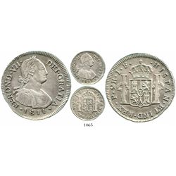 Popayan, Colombia, bust 2 reales, Ferdinand VII (bust of Charles IV), 1811JF, no overdate. Restrepo-