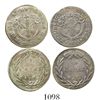 Image 1 : Lot of 2 Bogota, Colombia, 1R (1833RS and 1835RS). KM-87.1. 5.5 grams total. Lightly toned VF on ave
