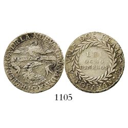 Popayan, Colombia, 2 reales, 1842VU, rare assayer for date. Restrepo-188.6; KM-97.2. 5.9 grams. Ligh
