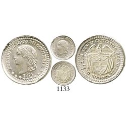 Bogota, Colombia, 5 centavos, 1874, formerly encapsulated NGC MS 64, ex-Whittier collection. Restrep
