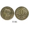 Image 1 : Colombia (struck in Belgium), copper-nickel 10 centavos pattern (designer Michaux), 1900. Restrepo-p