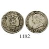 Image 1 : Quito, Ecuador, 1/2 real, 1848GJ. KM-35. 1.5 grams. AVF with some toning, good rims.