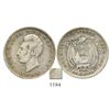 Image 1 : Ecuador (struck in England), 1 sucre, 1889-HEATON / BIRMINGHAM, with possible (unidentified) counter