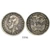 Image 1 : Ecuador (struck in England), 1/2 sucre, 1884-HEATON / BIRMINGHAM. KM-52. 12.5 grams. Beautifully blu