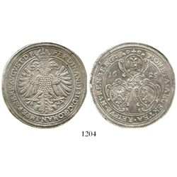 Nurnberg, German States, thaler, Ferdinand II, 1625. KM-52. 29.2 grams. Choice XF+ with luster on ob