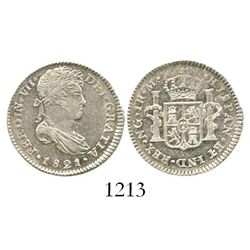 Guatemala, bust 1 real, Ferdinand VII, 1821M. KM-66; CT-1124. 3.4 grams. Choice Mint State, lustrous