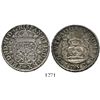 Image 1 : Mexico City, Mexico, pillar 4 reales, Ferdinand VI, 1752MF. KM-95; CT-423. 13.4 grams. Deeply rainbo