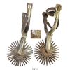 Image 1 : Pair of Spanish colonial steel spurs (late 1700s) with silver inlays and one repaired using a Chilea