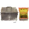 Image 1 : European (French?) steel "treasure box" with key, ca. 1800-1840.  2780 grams, 7-1/2" x 6" x 4-1/4".