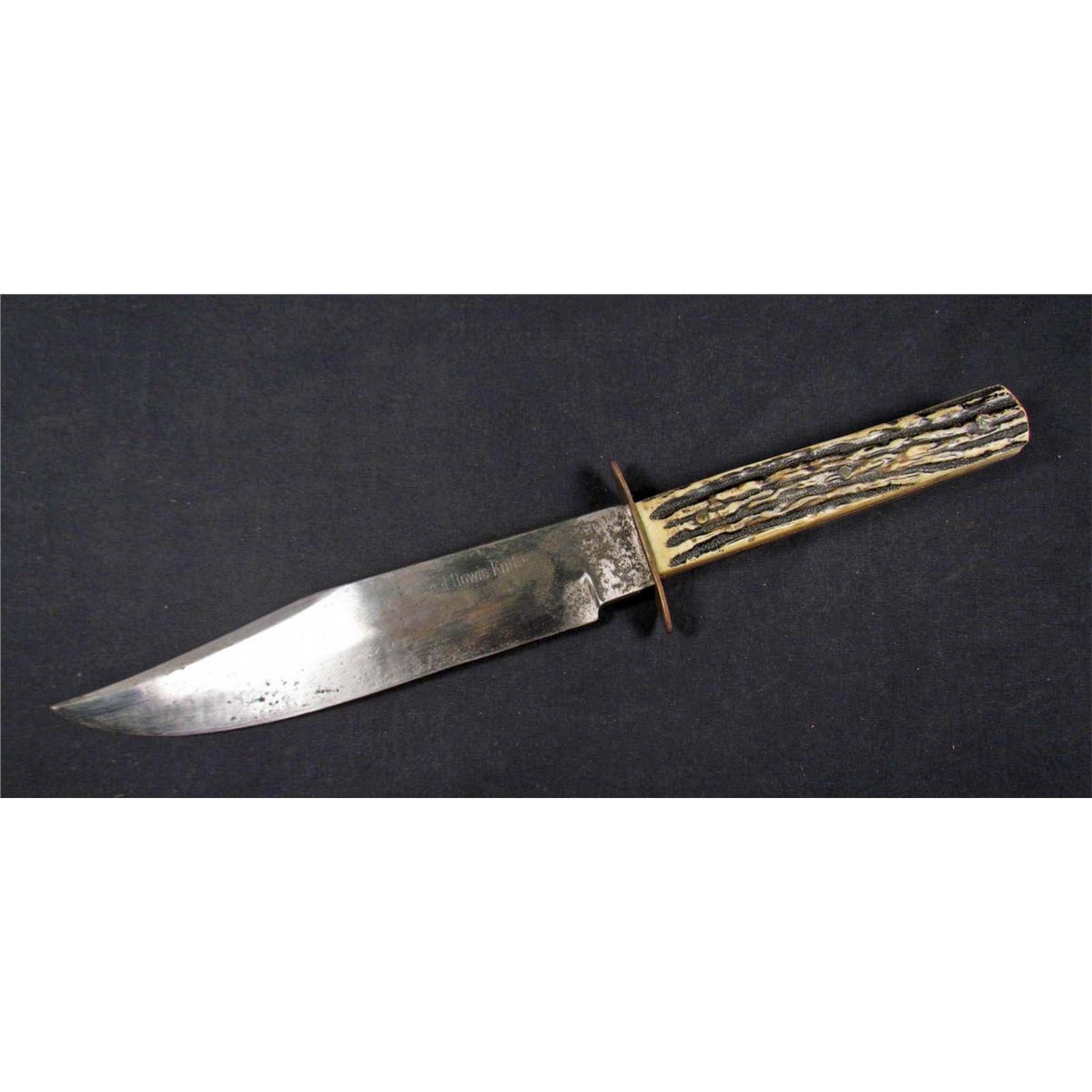 VINTAGE BOWIE KNIFE W/ LEATHER SCABBARD