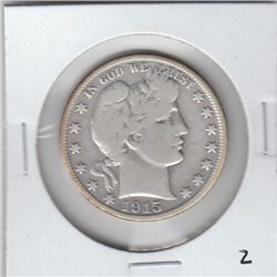 1915-D BARBER HALF 50c