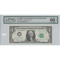 $1 1963 B BARR NOTE PMG SUPERB GEM 66